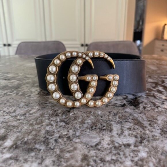 Gucci Marmont Wide Belt With Pearls - Picture 5 of 8